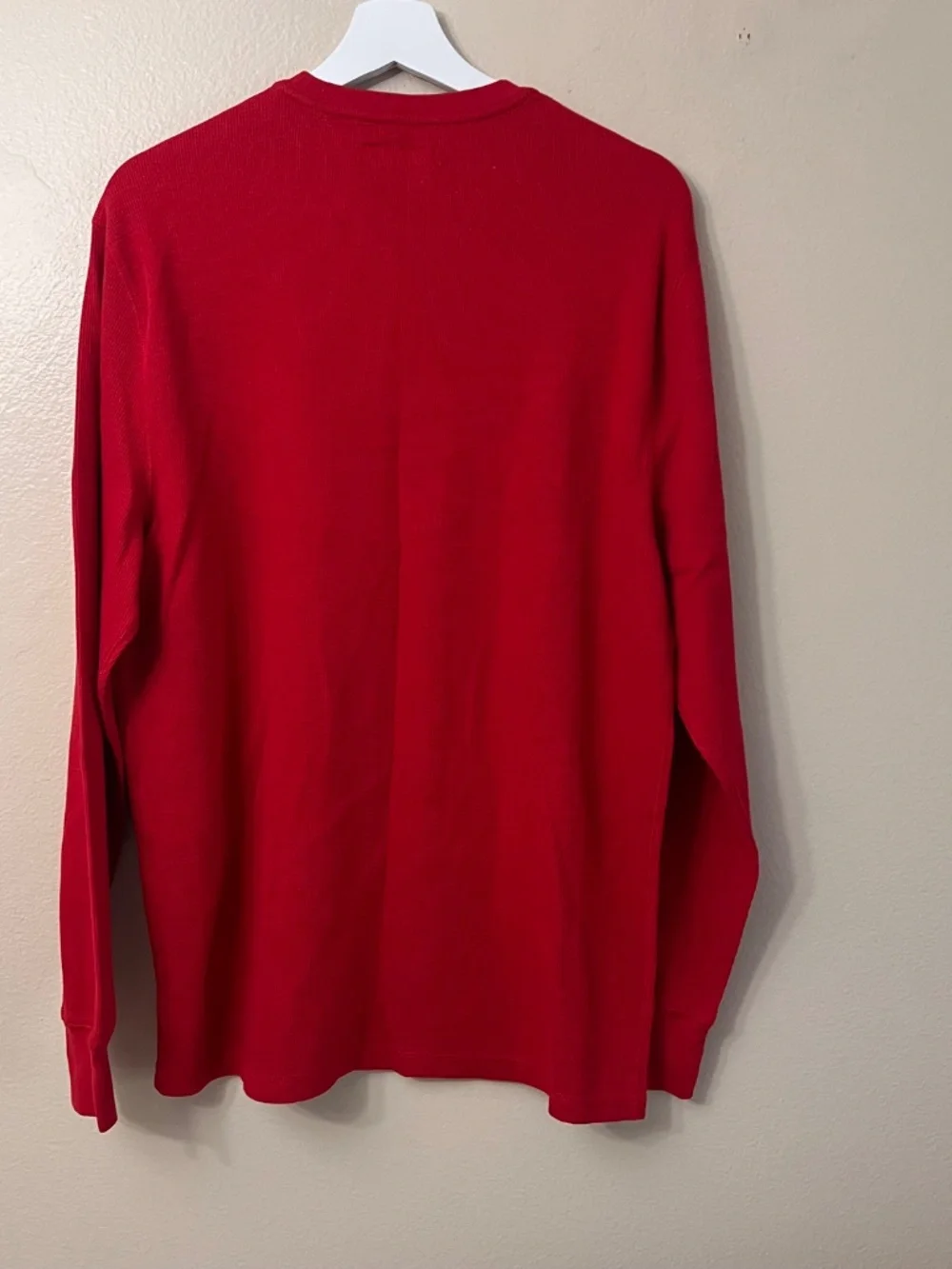 Polo Ralph Lauren Men's Red  Waffle Knit Thermal Long Sleeve Sleep Shirt Size XL